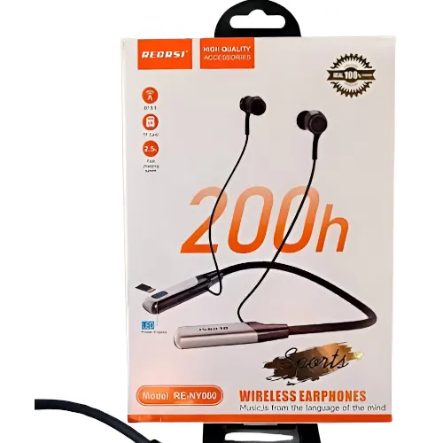 Recrsi wireless Neckband Bluetooth Earphone RE-NY060 চার্জিং ব্যাকআপ 200 ঘন্টা